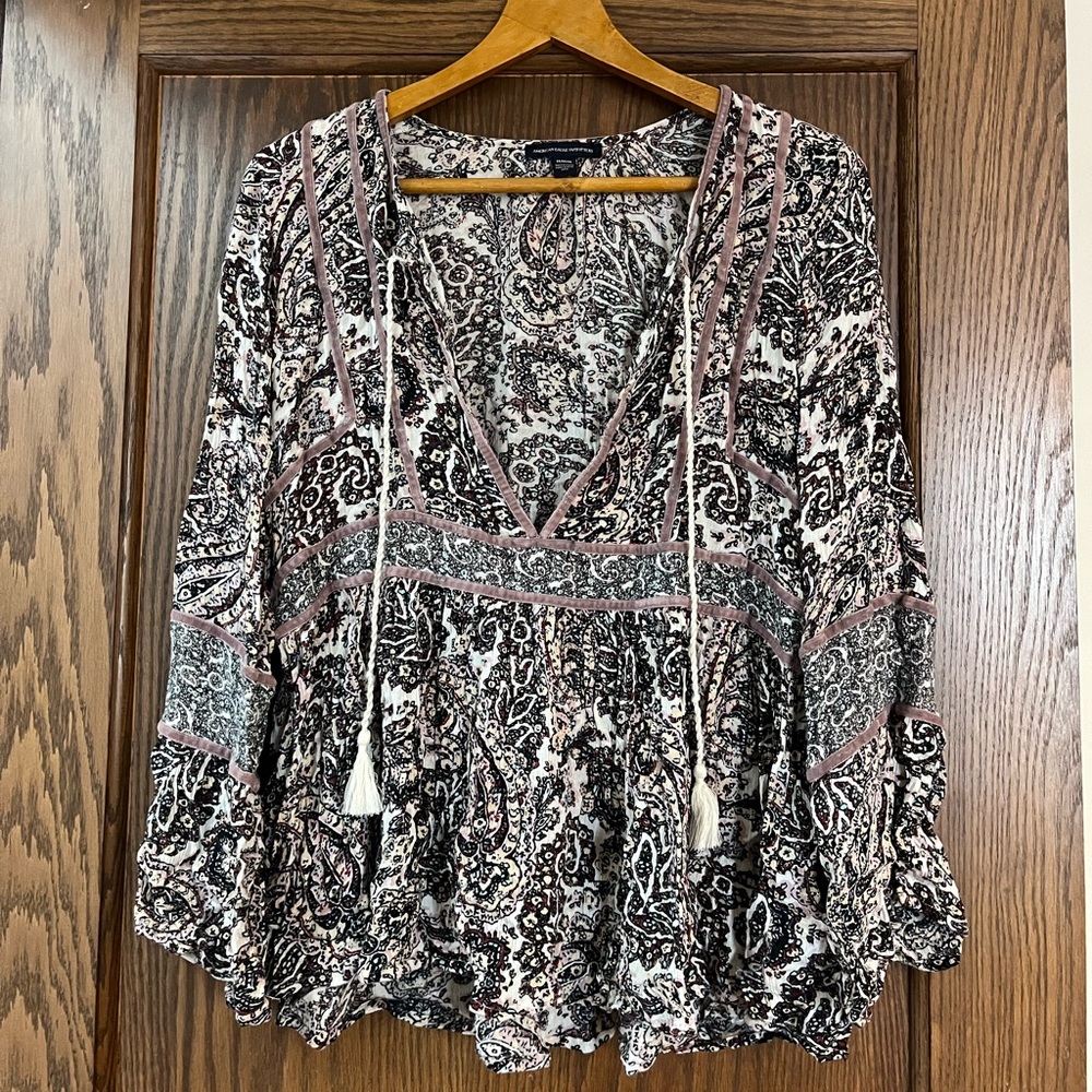 American eagle patterned blouse